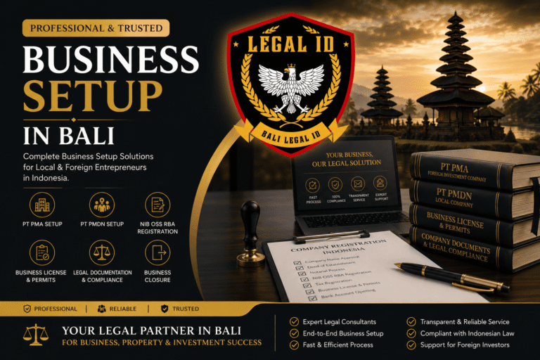 Business Setup Bali for PT PMA, PT PMDN & OSS RBA Registration