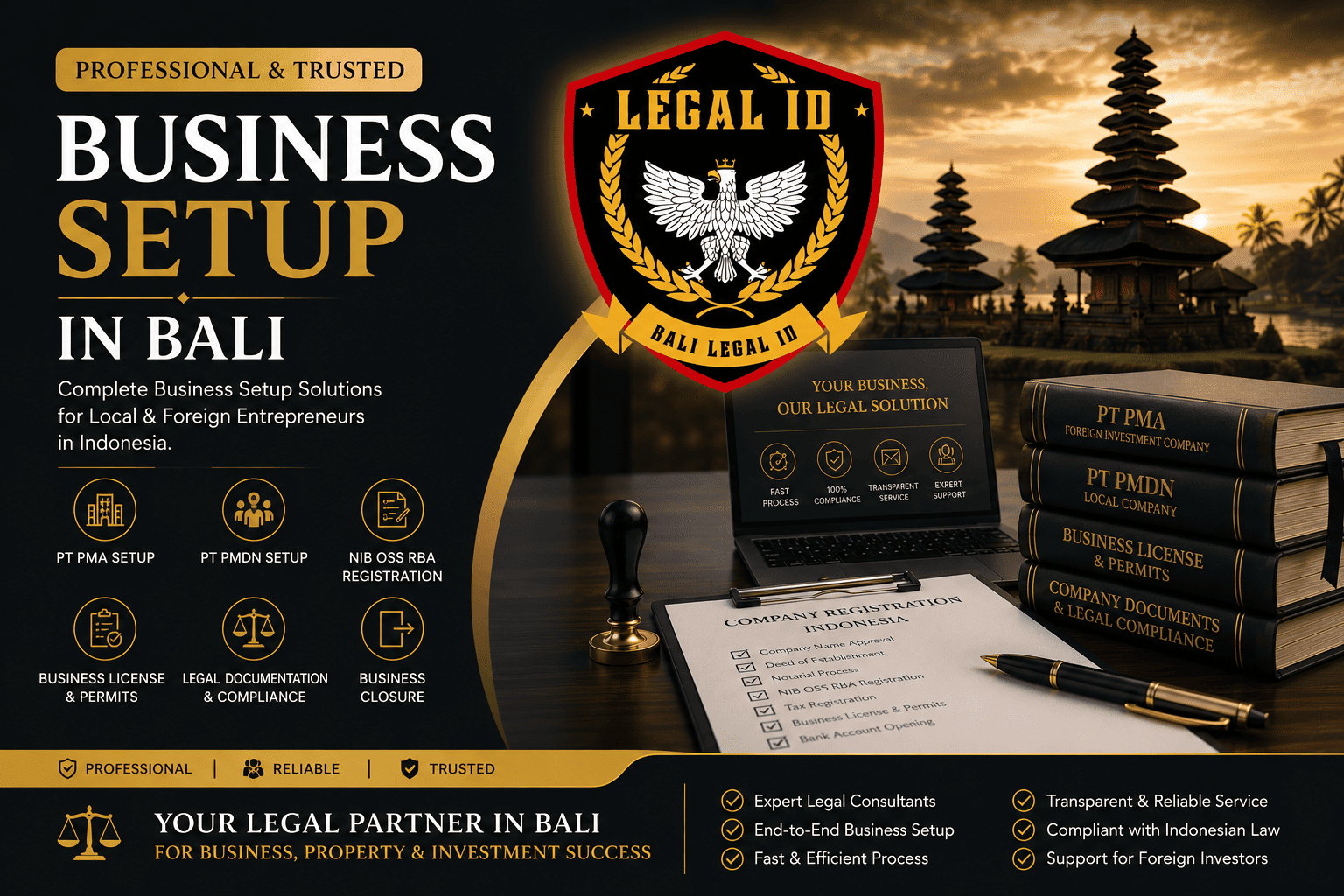 Business Setup In Bali for PT PMA, PT PMDN & OSS RBA Registration