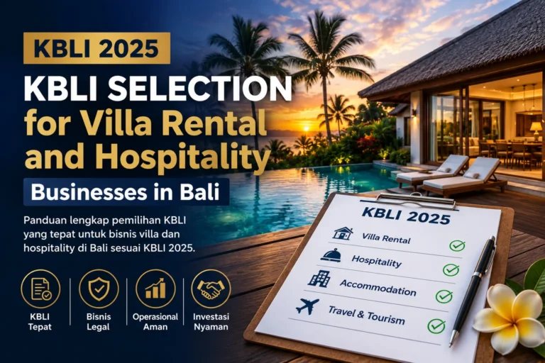 KBLI Selection for Villa Rental and Hospitality Businesses in Bali