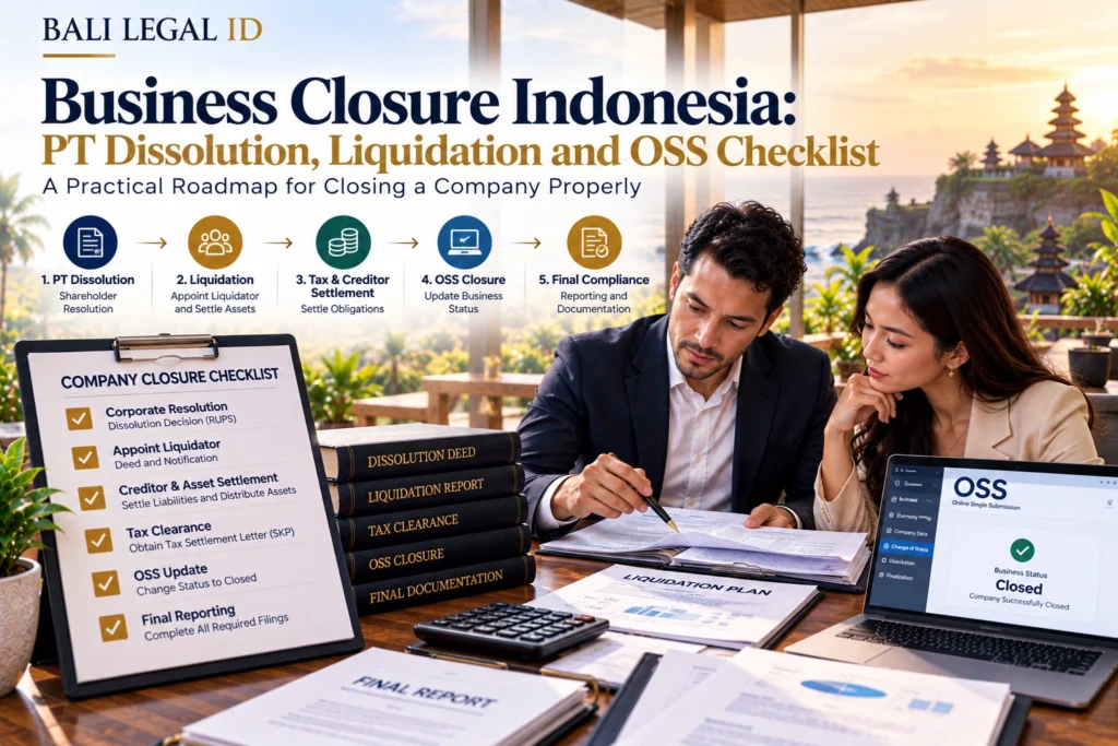 Business Closure Indonesia: PT Dissolution, Liquidation and OSS Checklist