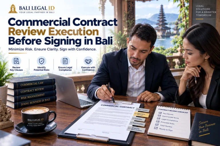 Commercial Contract Review Execution Before Signing in Bali