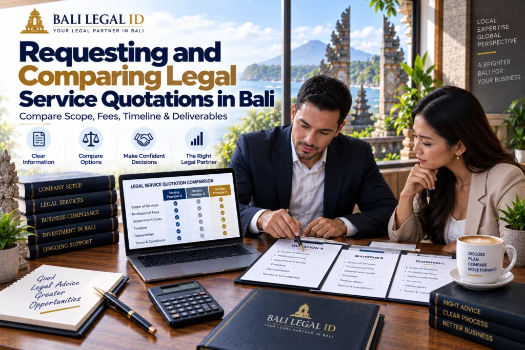 Requesting a Legal Service Quotation Comparison Bali