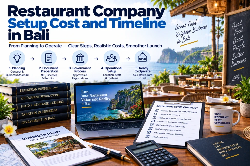 Restaurant Company Setup Cost Timeline in Bali