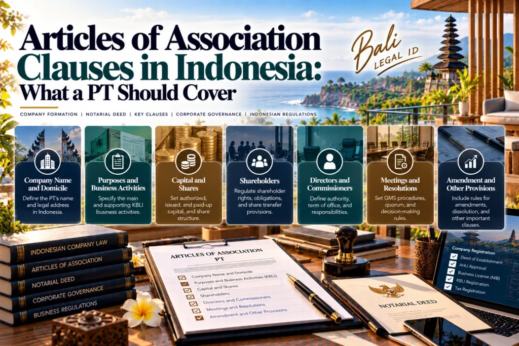 Articles of Association Clauses in Indonesia: What a PT Should Cover