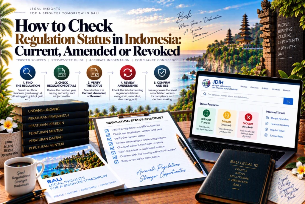 Check Regulation Status Indonesia using official legal sources