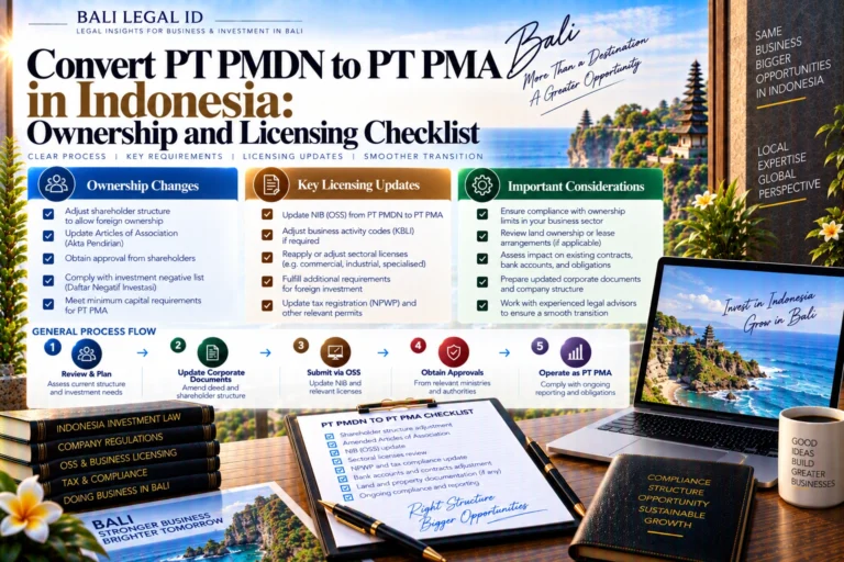 PT PMDN to PT PMA Conversion Indonesia