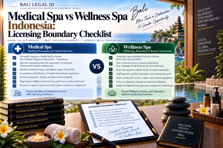 Medical Spa vs Wellness Spa Indonesia: Licensing Boundary Checklist