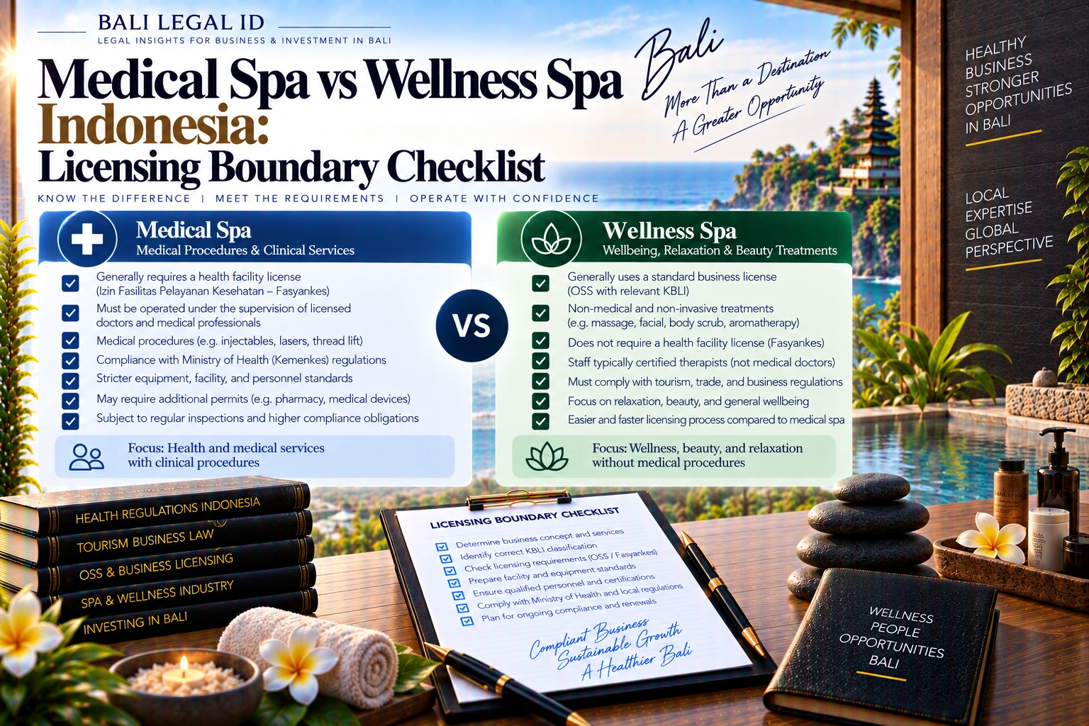 Medical Spa vs Wellness Spa Indonesia: Licensing Boundary Checklist