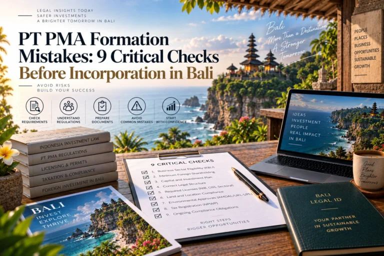 PT PMA Formation Mistakes: 9 Critical Checks Before Incorporation in Bali