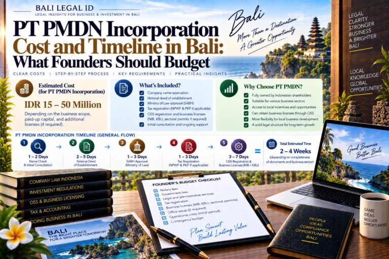PT PMDN Incorporation Cost Timeline Bali