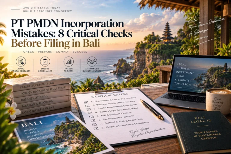 PT PMDN Incorporation Mistakes: 8 Critical Checks Before Filing in Bali
