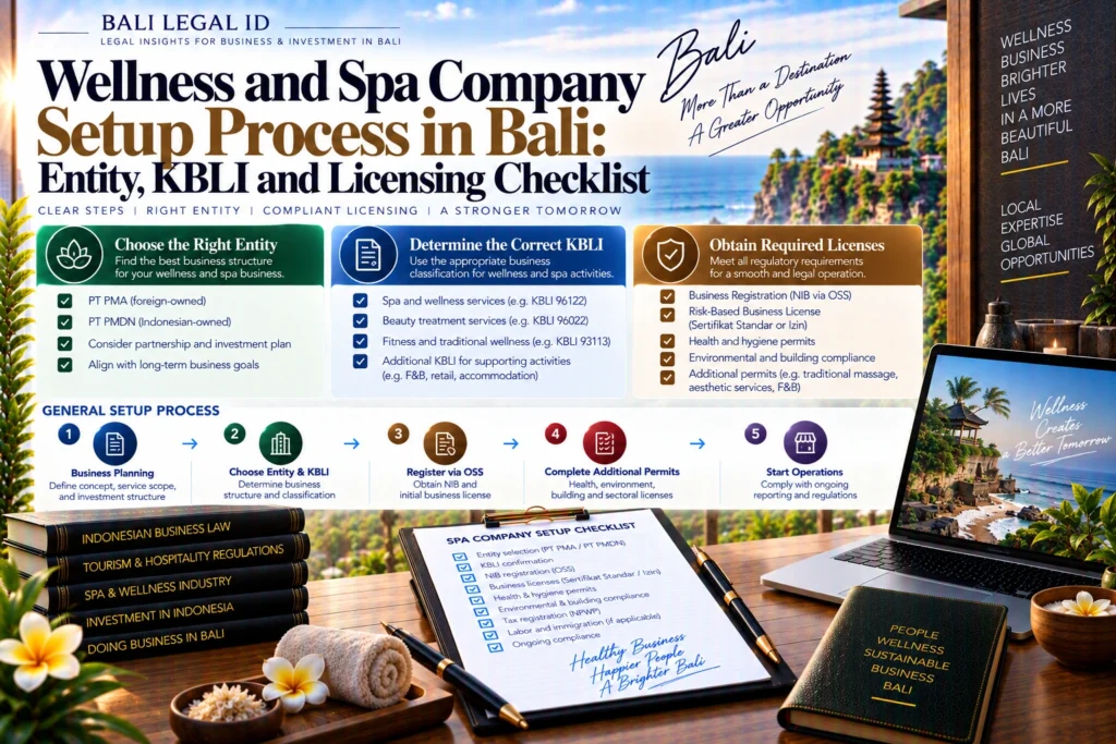 Wellness and Spa Company Setup Process in Bali: Entity, KBLI and Licensing Checklist