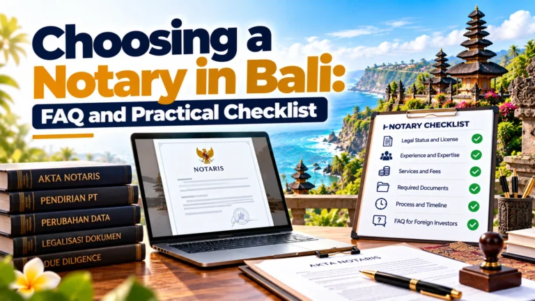 Choosing a Notary in Bali: FAQ and Practical Checklis