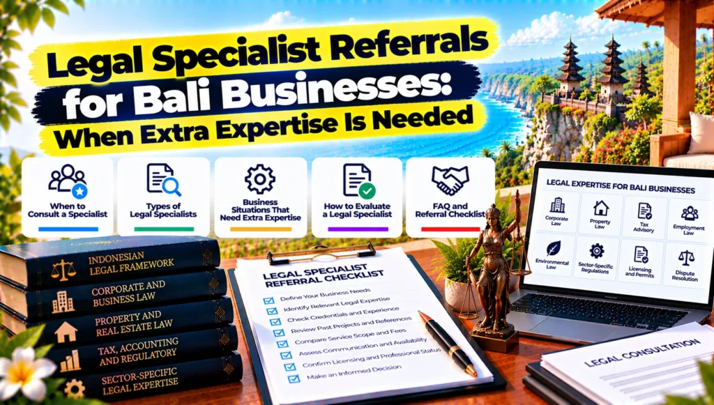 legal specialist referral bali business